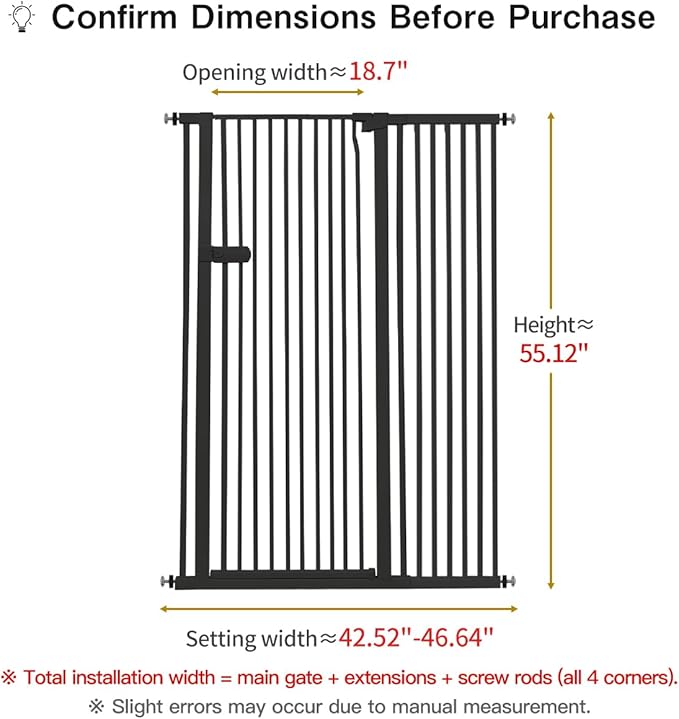 Lumizone Extra Tall Cat Gate 55.12" High Pressure Mounted Extra Wide 2025 New - Image 2