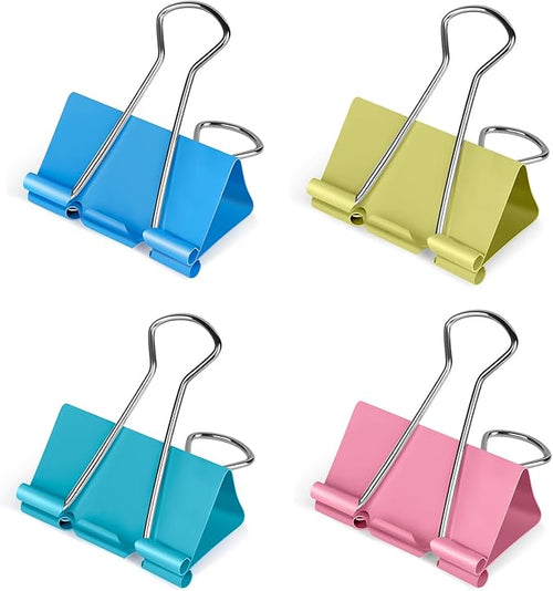 18 Pcs Extra Large Binder Clips 2 inch Length, Colorful Big Paper Clips by Ufmarine
