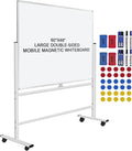 H-Qprobd 60"x48" Mobile Whiteboard Double-Sided Magnetic Dry Erase Board on by H-Qprobd