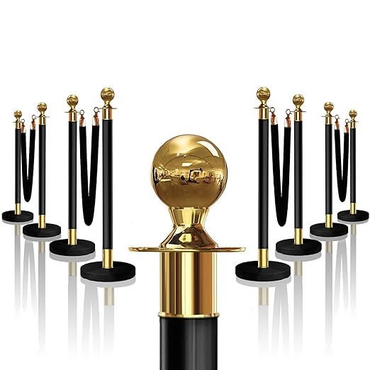8PCS Black-Gold Stanchions Posts by Focusonmodernpracticalhome