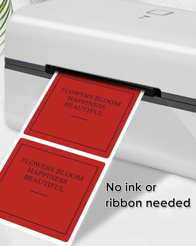iEager Red Square Thermal Label Stickers, 500 Sheets/Roll - Image 5