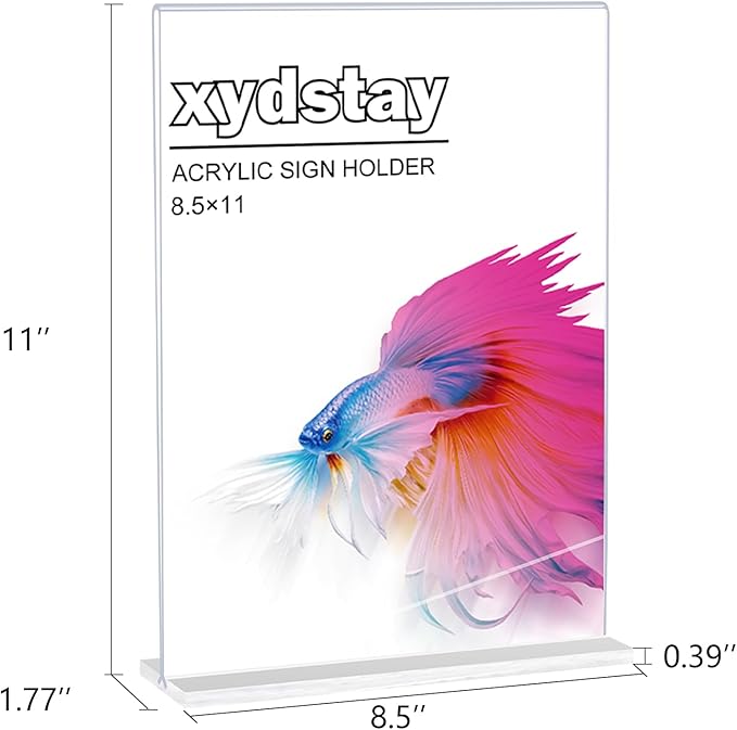 12pack Acrylic Sign Holder 8.5 X 11, Vertical T Shape Clear Plastic Paper Sign - Image 3
