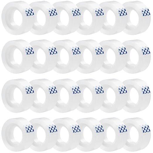 24 Rolls Clear Tape, Transparent Tape Refills by BUOFPK