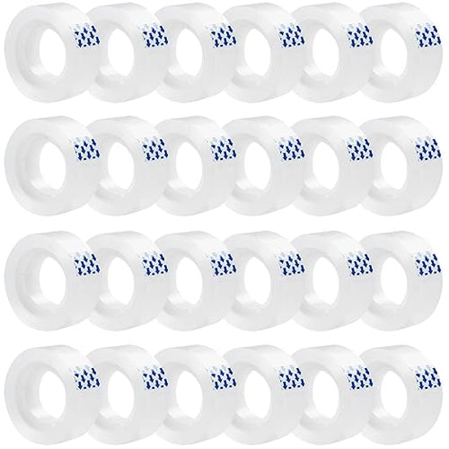 24 Rolls Clear Tape, Transparent Tape Refills by BUOFPK