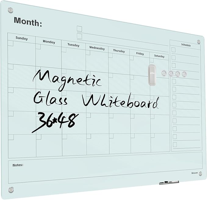 Magnetic Glass Whiteboard by Unknown