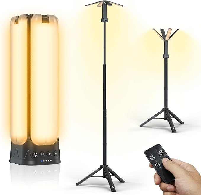 Camping Lights with Remote & Stand 6 Ft, 14000 mAh Rechargeable Camping Lantern by Clemas