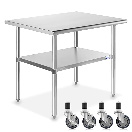 GRIDMANN NSF Stainless Steel Work & Prep Table 36 x 24 Inches by GRIDMANN