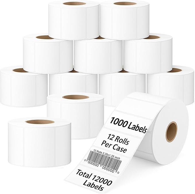 CEPRICO 2.25”X1.25” Direct Thermal Barcode Address Self Adhesive Perforated by CepricoEnterprise