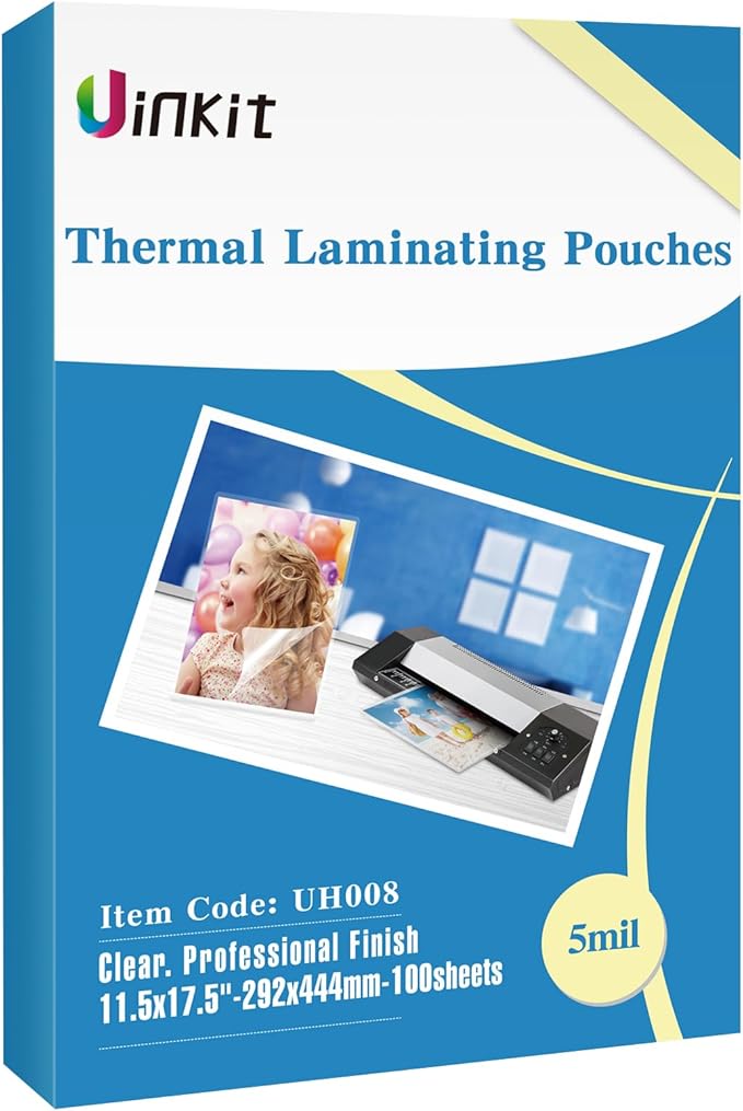 Uinkit 100Pack Thermal Laminating Sheets Hold 11x 17 Sheets 5mil Heavy Duty by UinkitHandicraftsandConservationSpecialist