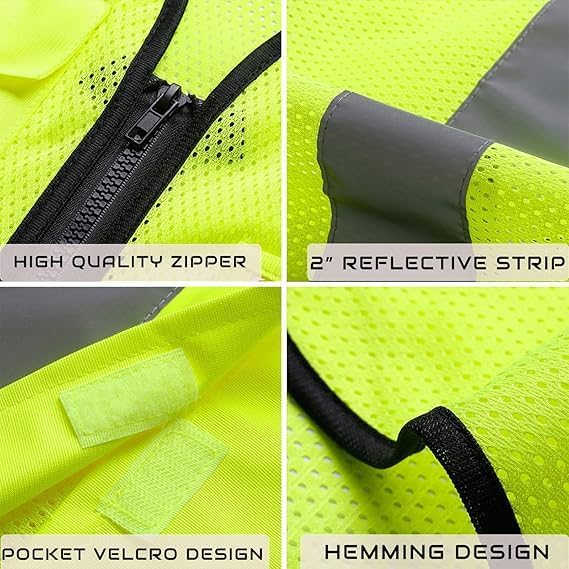 BeautyWill 10/20 Pack Custom Logo Safety Vest, Bulk High Visibility Class 2 - Image 3