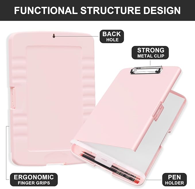 Plastic Clipboard with Storage, 8.5 x 11 Storage Organization Box Side-Opening - Image 3