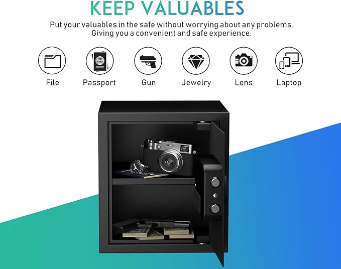 RPNB Deluxe Safe and Lock Box, Digital Keypad Safe Box, Steel Alloy Small Safes - Image 4