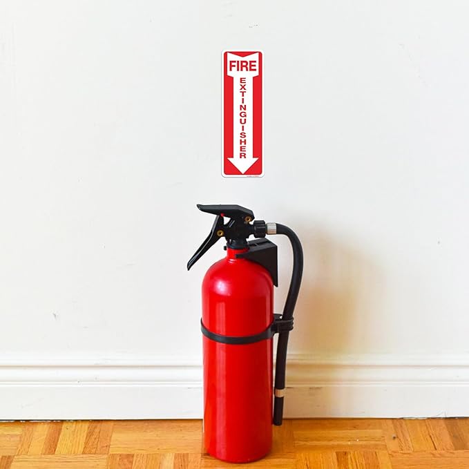 12 Pack Fire Extinguisher Sign, Fire Extinguisher Arrow Safety Signs, Self - Image 6