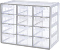 Blue Ginkgo Large 12-Drawer Cabinet – Stackable Clear Organizer by BLUEGINKGO