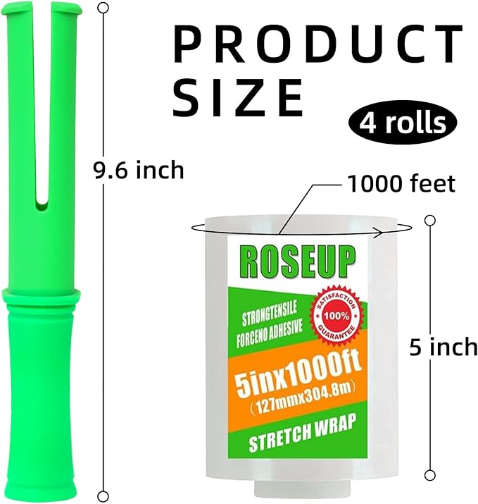 ROSEUP Clear Stretch Wrap Film 5" x 1000ft Roll - Image 3