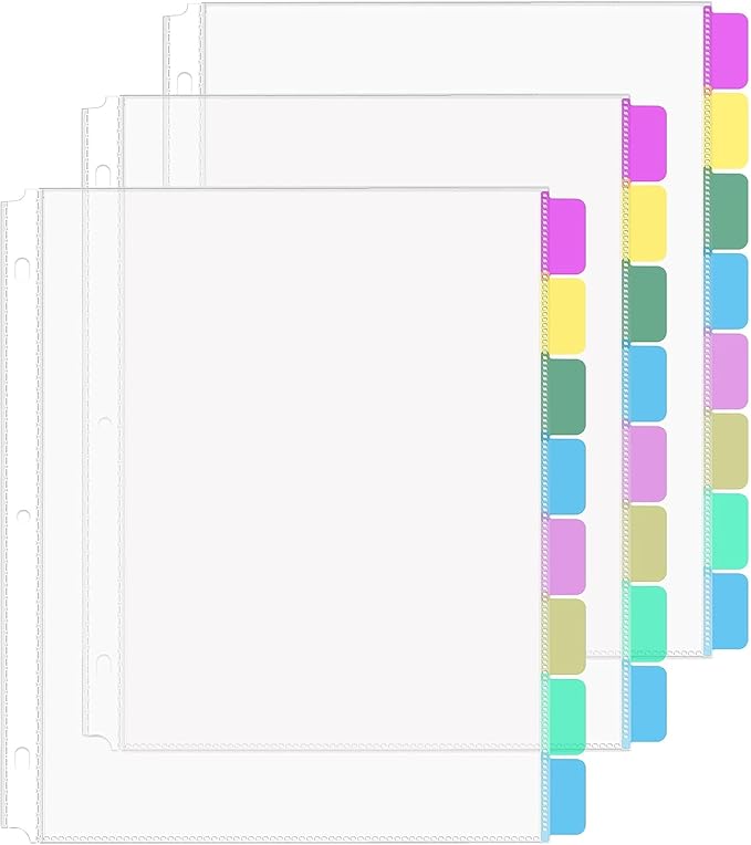 HABGP 24Pcs/3 Set Clear Sheet Protectors by HABGP