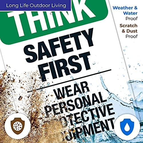 Think Safety First Wear Personal Protective Equipment Sign, - Image 5