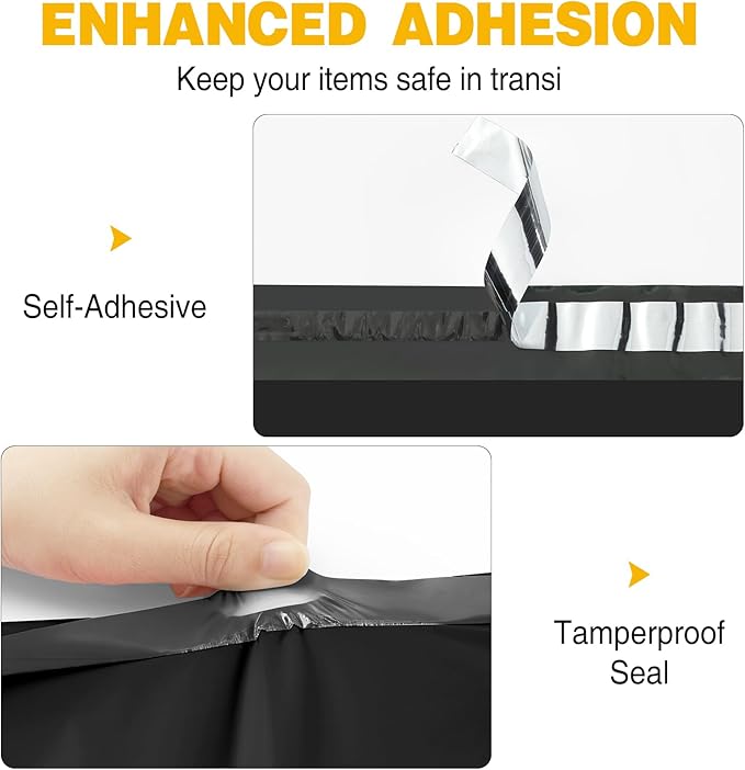 Famagic 200pcs Poly Mailers 10x13 Inch Shipping Bags Black Shipping Envelopes - Image 4