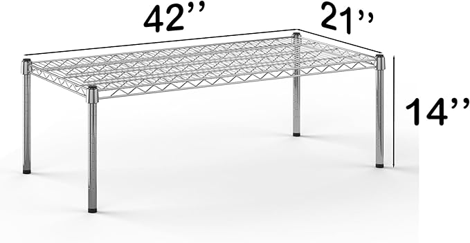 21''W x 42''L x 14''H Chrome Plated Wire Dunnage Rack | Off The Floor Storage - Image 3