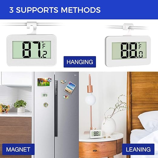 Mini Refrigerator Fridge 2 Pack Digital Freezer Thermometer Waterproof Room - Image 4