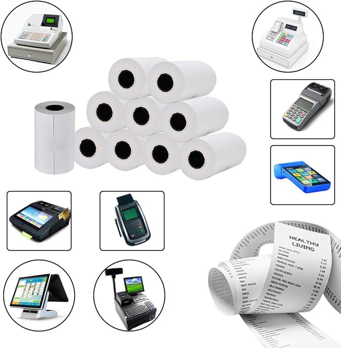 RyhamPaper 50 Rolls Thermal Receipt Paper, Thermal Paper 2 1/4" x 50' Pos - Image 6