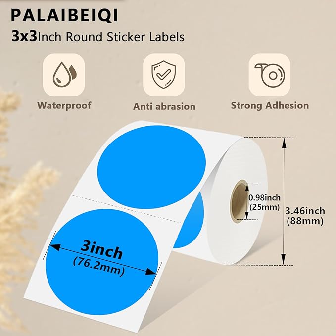 3 X 3 Inch Round Thermal Labels Circle Color Coding Labels Printable Waterproof - Image 3