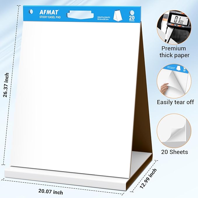 AFMAT Tabletop Sticky Easel Pad, 20 x 23 in Portable Easel Stands - Image 7