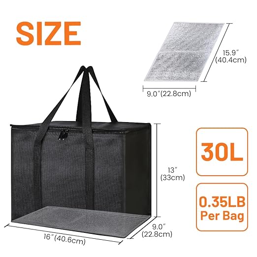 2PK Insulated Grocery Bags Reusable Heavy Duty - Image 2
