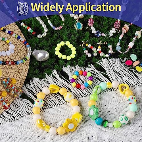 FANDAMEI 1mm Elastic Bracelet String Cord, Crystal Stretch Bead Cord for Bracelets Jewelry Making, Clear Stretchy Elastic String for Beading, Transparent Thread for Bracelet Necklace Making - Image 5