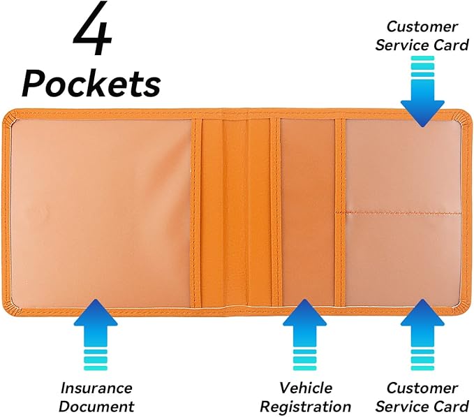 Car Registration and Insurance Holder, Premium Pu Leather Vehicle Glove Box - Image 4