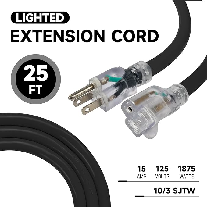 EP 25 Ft Lighted Outdoor Extension Cord - Image 2