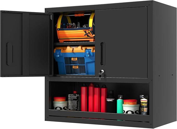 Garage Wall Cabinet Metal Storage Cabinet by OPTYMIRA