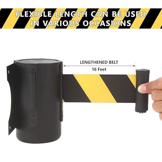 A-KARCK Wall Mount Retractable Belt 16 Foot, Crowd Control Wall Barrier - Image 3