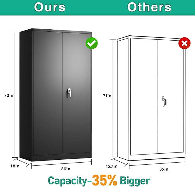 Black Metal Storage Cabinet - Image 3
