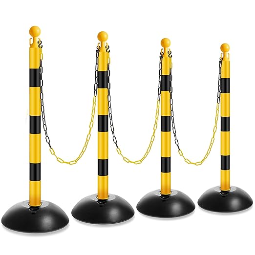 Amylove Plastic Stanchion Post Set, Traffic Warning Line Stanchion Crowd by Amylove