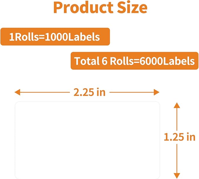 MFLABEL 2-1/4 x 1-1/4 Inch Direct Thermal Perforated Shipping Label, 2.25x1.25 - Image 2