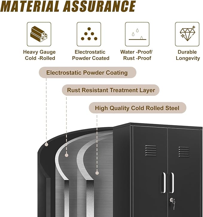 Metal Locker Cabinet, Vertical Steel Storage Cabinet - Image 6