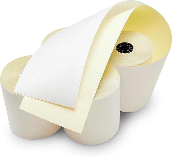 3" x 95' 2-PLY CARBONLESS WHITE/CANARY PoS RECEIPT PAPER - Image 5