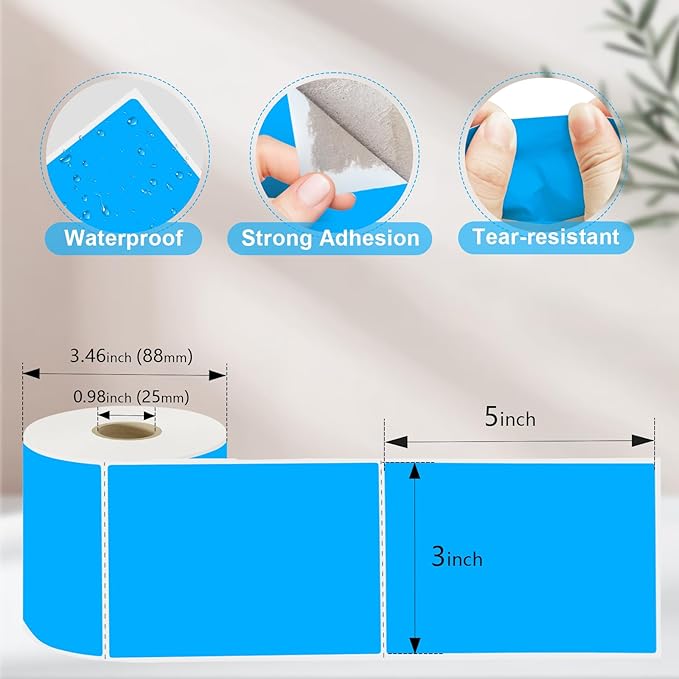 3 X 5 Inch Printable Rectangle Color Coding Labels, 300 Per Roll Adhesive Color - Image 2