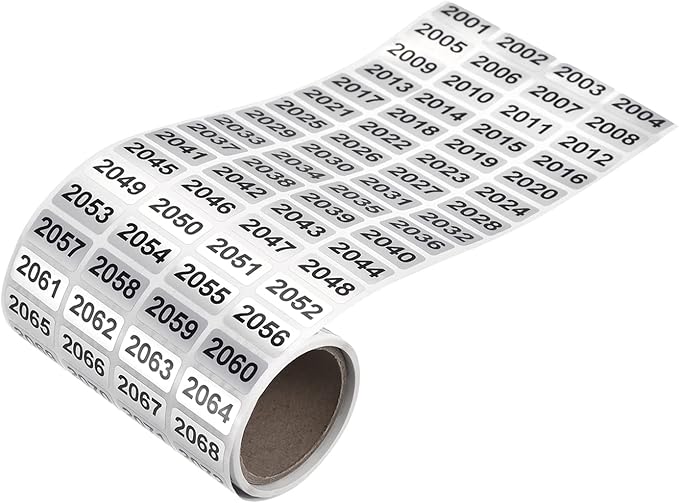 MECCANIXITY 2001 to 3000 Consecutive Number Stickers Inventory Label Black by MECCANIXITY