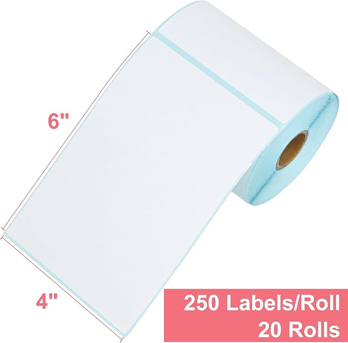 L LIKED 5000 PCS 4"x 6" Direct Thermal Labels White Perforated Shipping Labels - Image 2