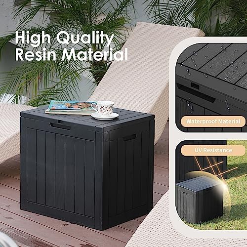 30 Gallon Deck Box, Waterproof Resin Outdoor Storage Box with Lockable Lid, Patio Storage Box Featuring Fade Resistant for Patio Furniture Cushions, Pool Accessories, Garden Tools, Black - Image 6