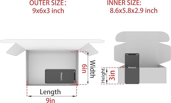 Small Brown Shipping Boxes for Small Business Pack of 25-9x6x3 inches Cardboard - Image 2
