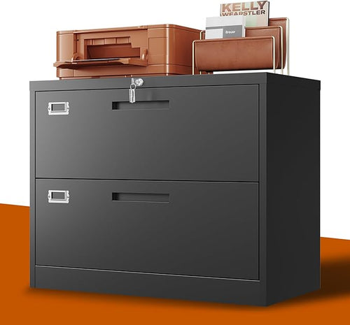 2 Drawer Lateral File Cabinet Metal Filing Cabinet by BYNSOE