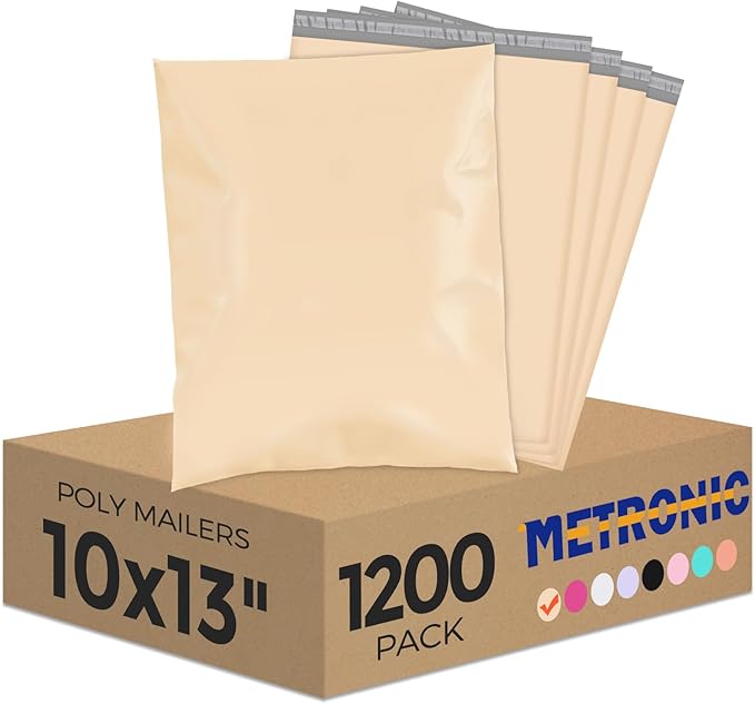 Metronic Poly Mailers 10X13 1200Pack, Strong Adhesive Shipping Envelopes by METRONIC