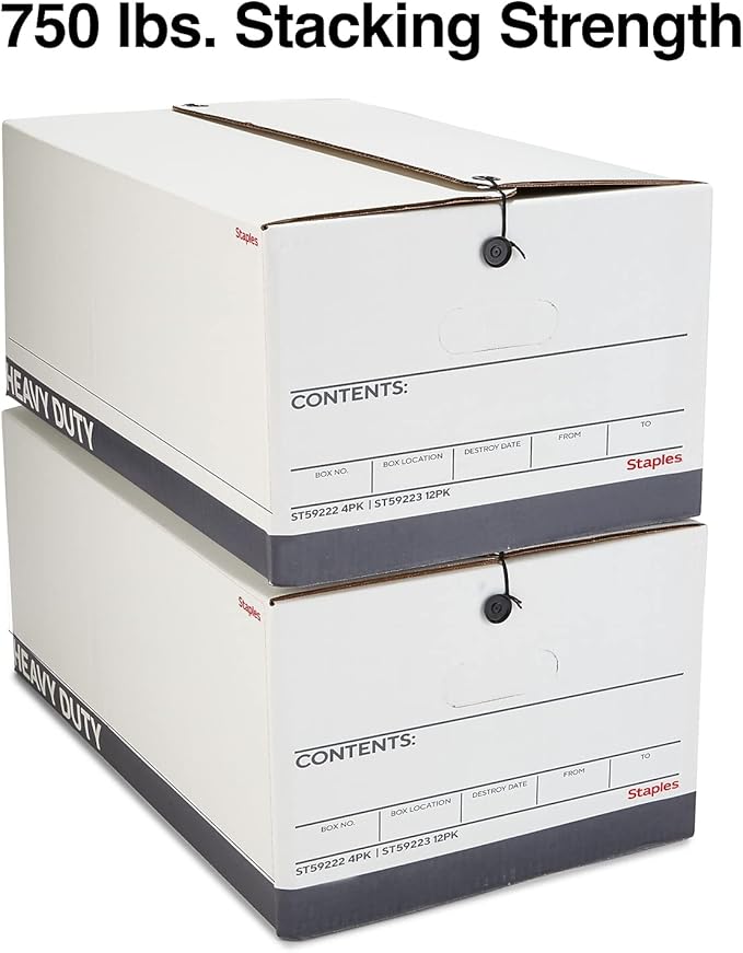 STAPLES Storage & Filing Box, Heavy-Duty - Image 4