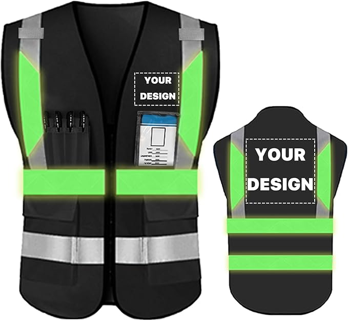 YOWESHOP High Reflective Visibility Safety Vest Custom Your Logo Safety Workwear by YOWESHOP