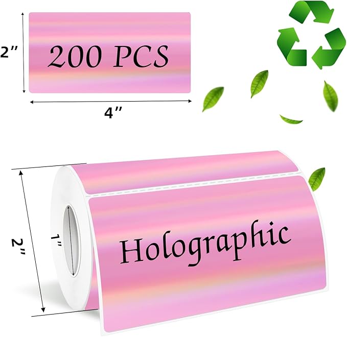 2x4 Inch Holographic Thermal Labels, Self-Adhesive Glitter Thermals Printer - Image 2