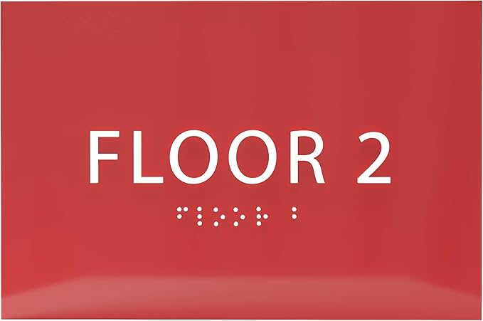 6" X4" Floor 2 Sign by ADACentralSigns