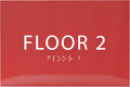 6" X4" Floor 2 Sign by ADACentralSigns